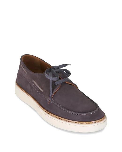 Aquatalia White Bora Suede Lace-Up Boat Shoes for men