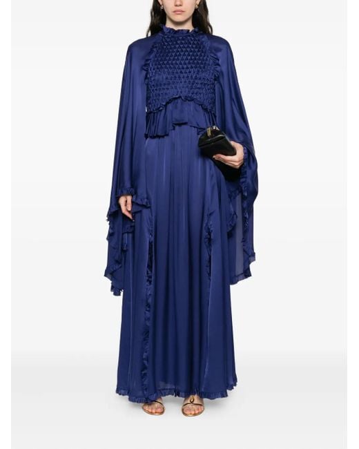 Zimmermann Blue Hypnotic Smocked Flutter Dress