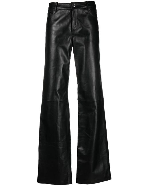 DROMe High-waist Lambskin Trousers in Black | Lyst