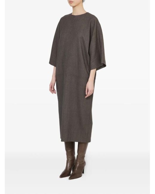 MM6 by Maison Martin Margiela Midi-Jurk Met Textuur in het Gray