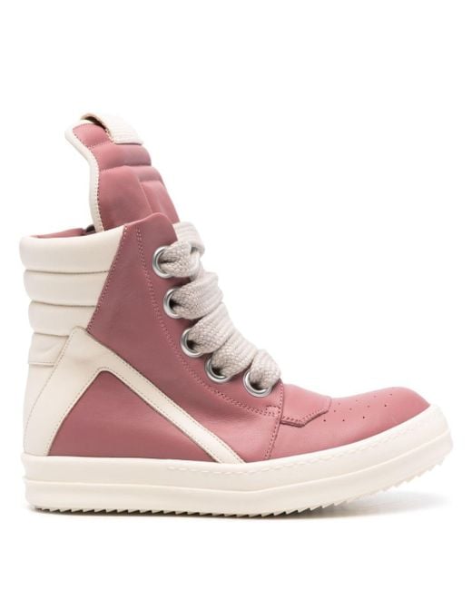 Rick Owens Pink Jumbo Geobasket Sneakers