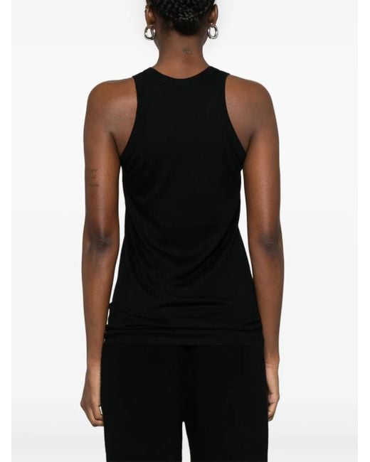 Frenckenberger Black Fine-Knit Tank Top