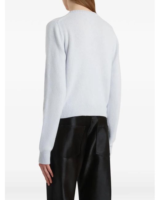 Khaite White Everheart Button Cardigan