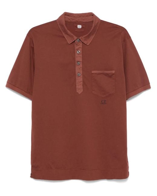 C P Company Poloshirt Met Logoprint in het Red voor heren