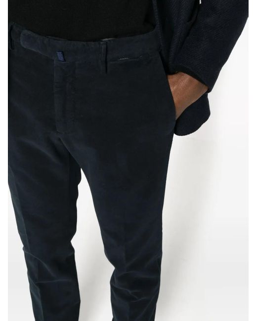 Incotex Blue Skinny Mid-Waist Chino Trousers for men