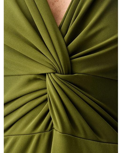 ViCOLO Green Twist-Detail V-Neck Maxi Dress
