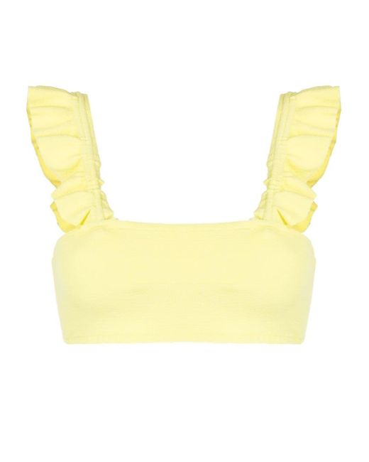 Clube Bossa Yellow Zarbo Ruffle-detail Bikini Top