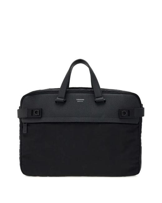Portadocumenti Con Motivo Gancini di Ferragamo in Black da Uomo