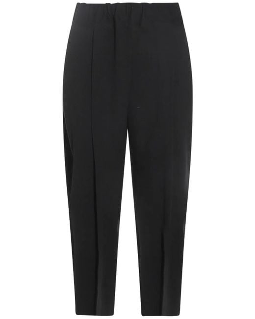 Issey Miyake Black Pleated Tapered Trousers