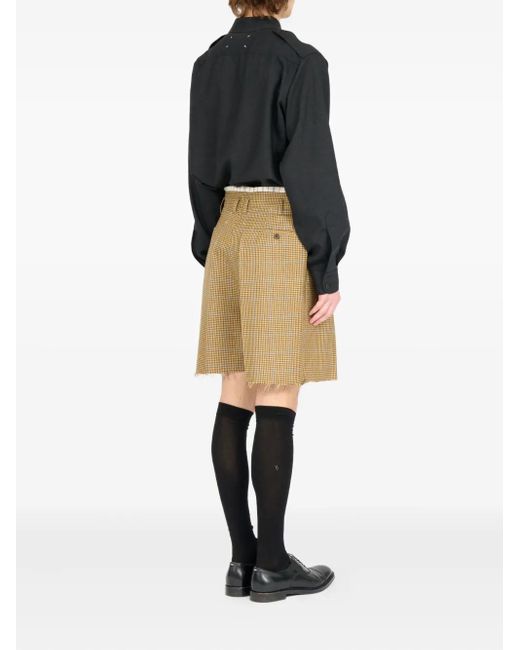 Maison Margiela Natural Check-Print Tailored Shorts for men