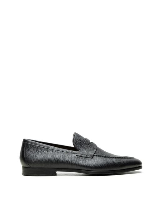 Magnanni Shoes White Diezma Ii Pebbled Leather Loafers for men