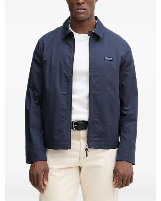 Chaqueta Con Parche Del Logo Y Cremallera Hackett de hombre de color Blue