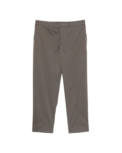 Zegna Gray Front-Seams Trousers for men