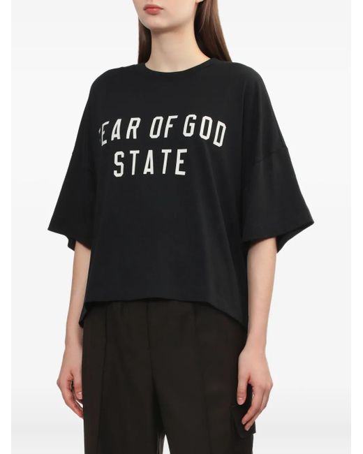 Fear Of God Black Graphic-Print Top