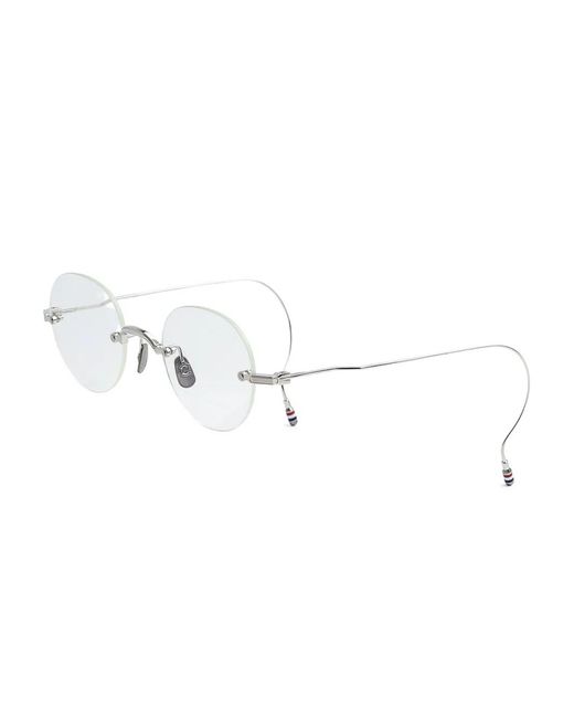 Thom Browne White Round-Frame Glasses