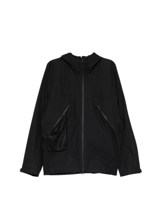 Goldwin Black Logo-Embroidered Panelled Jackets for men