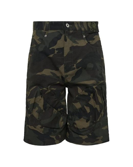 JUNTAE KIM Gray Camouflage Cargo Shorts for men