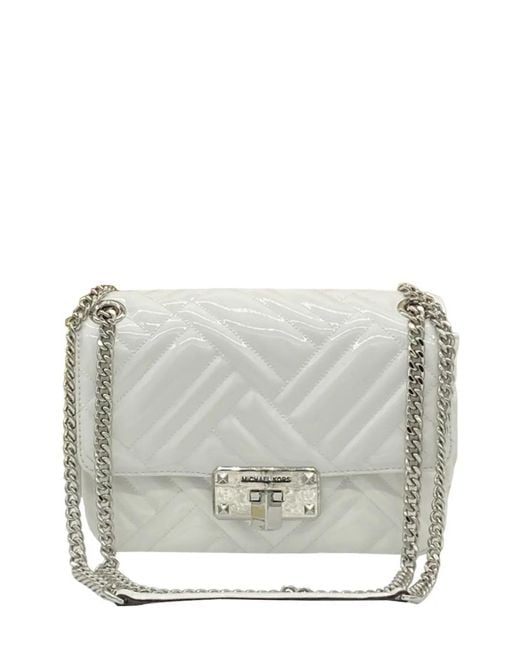 Michael Kors Gray Medium Quilted Flap Shoulder Bag