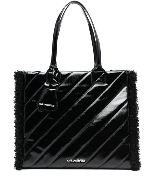 Karl Lagerfeld Black K/skuare Quilted Tote Bag
