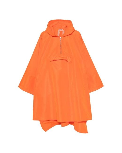 N°21 Orange Hooded Quarter-Zip Cape