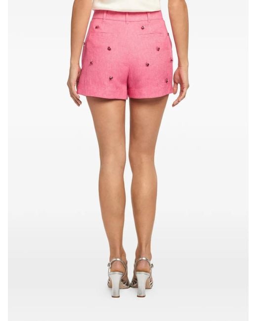 Cinq À Sept Pink Wildflower Paillette Shorts