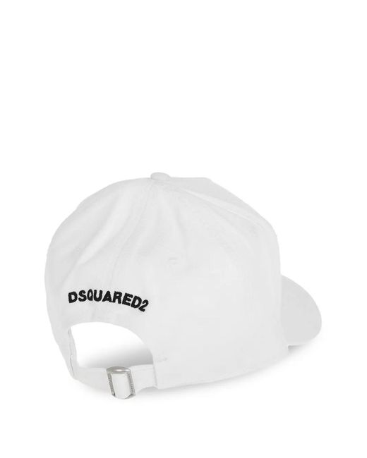 DSquared² White Slogan-Print Baseball Cap for men