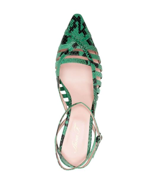 Zapatos 1741 con tacón de 70mm Anna F. de color Green