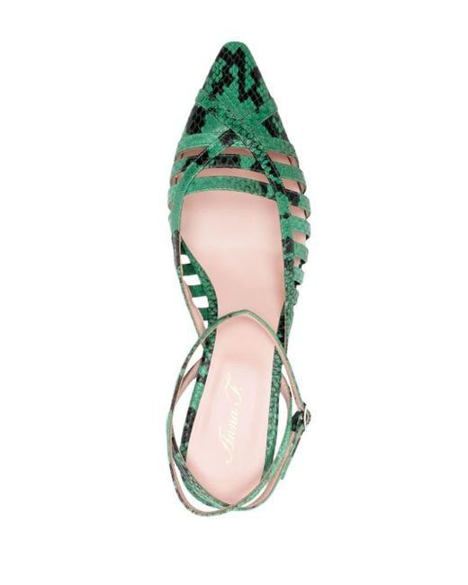 Zapatos 1741 con tacón de 70mm Anna F. de color Green