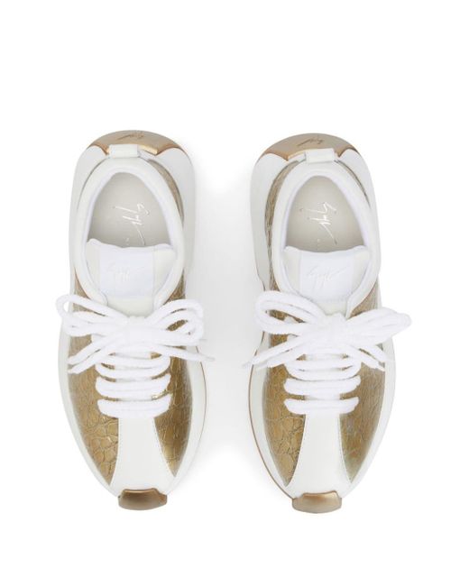 Giuseppe Zanotti White Ferox Crocodile-print Sneakers