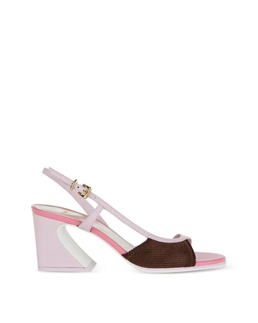Fendi Pink Arco Ssymmetric Sandals
