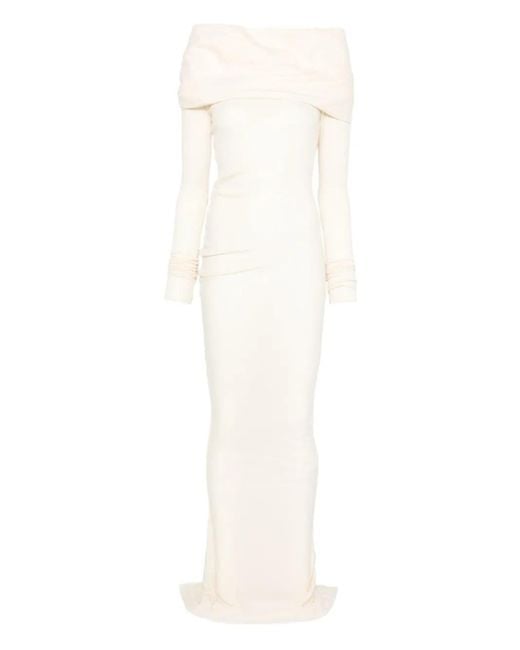 Entire studios White Robe Longue Cavalier À Design Drapé