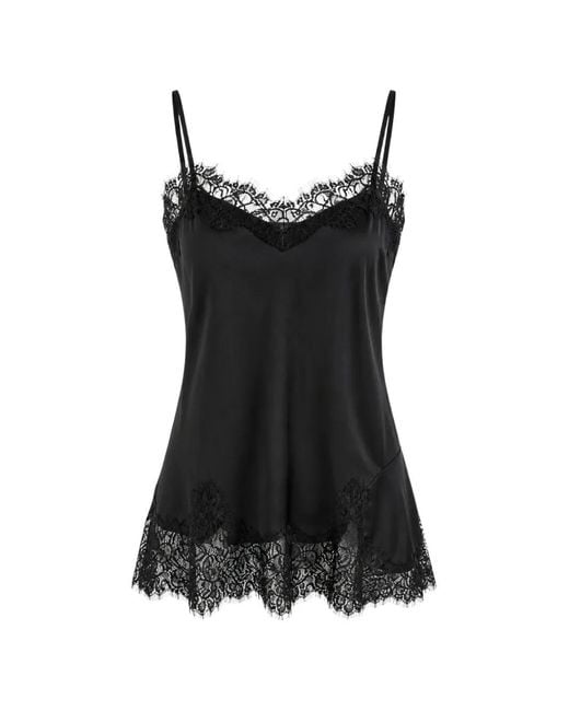 Gold Hawk Black Lace-Trim Camisole Top