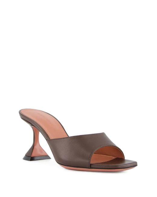 AMINA MUADDI Brown Lupita Open-Toe Sculptural-Heel Sandals