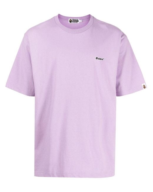 A Bathing Ape Pink Logo-appliqué Cotton T-shirt for men