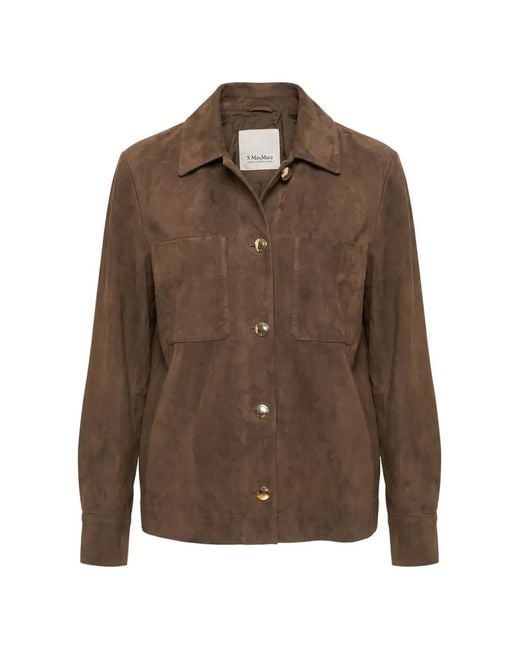 Max Mara Brown Suede Patch-Pocket Jacket