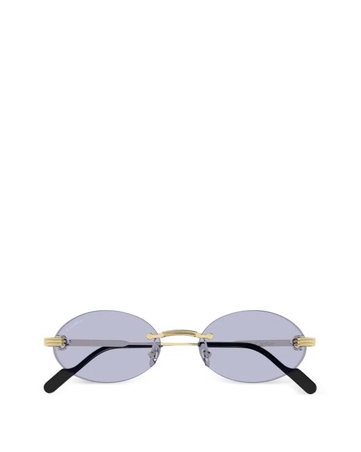 Cartier White Oval-Frame Sunglasses
