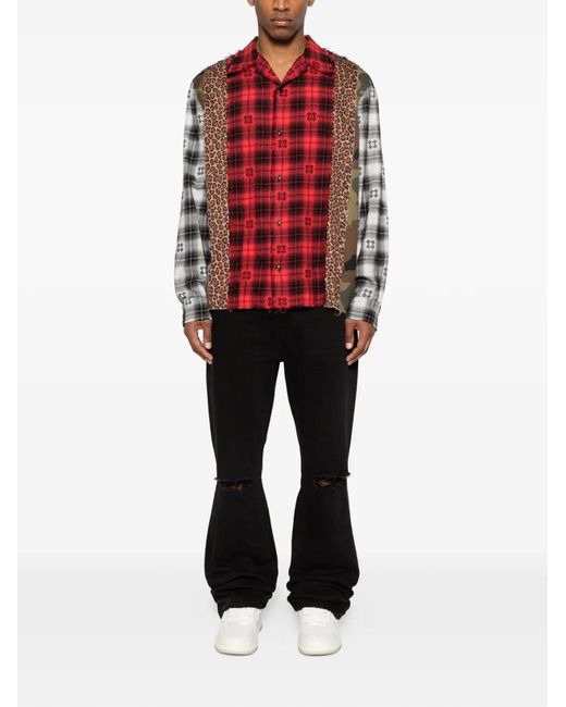 Amiri Red Spliced Ma Quad Flannel for men