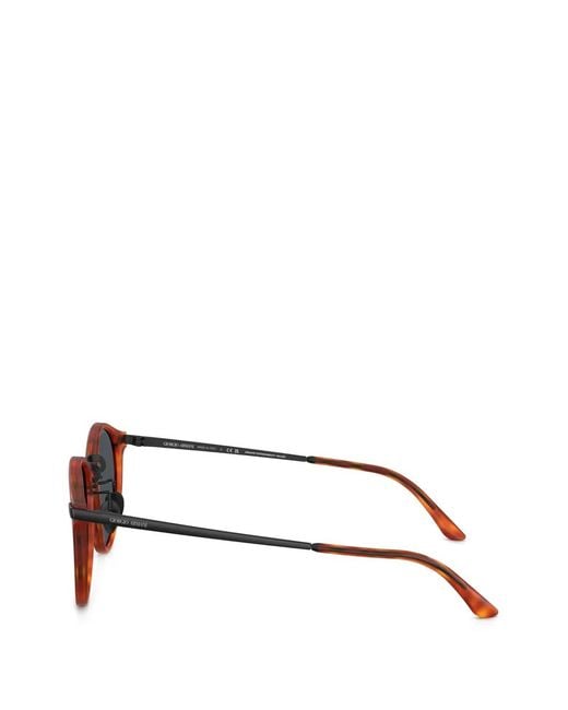 Giorgio Armani Brown Round-Frame Tortoiseshell Sunglasses for men
