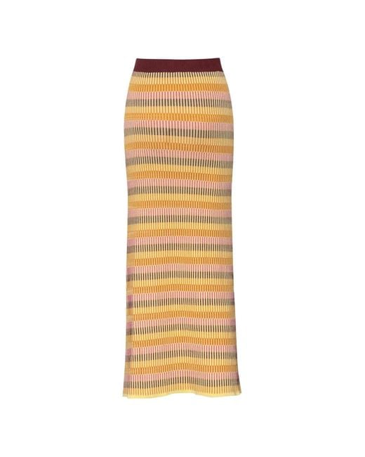 Baobab Metallic Kina Elastic-Waistband Maxi Skirt