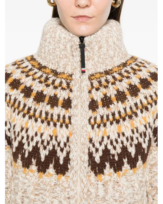 Moncler "girose" Donsjack Van Scheerwol in het Natural