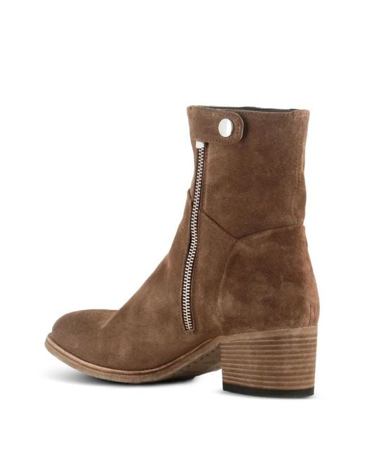 Officine Creative Brown Zipped Block-Heel Boots