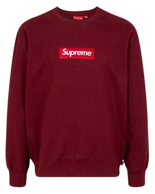 Supreme Red Box Logo Crew Neck Sweatshirt