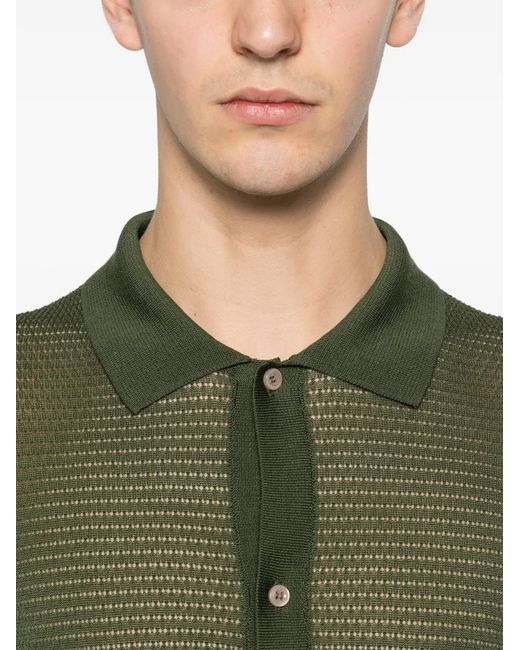 Tagliatore Green Button-Up Polo Shirt for men
