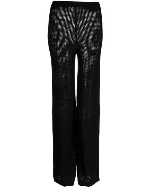 Cynthia Rowley Black High-waist Knitted Trousers