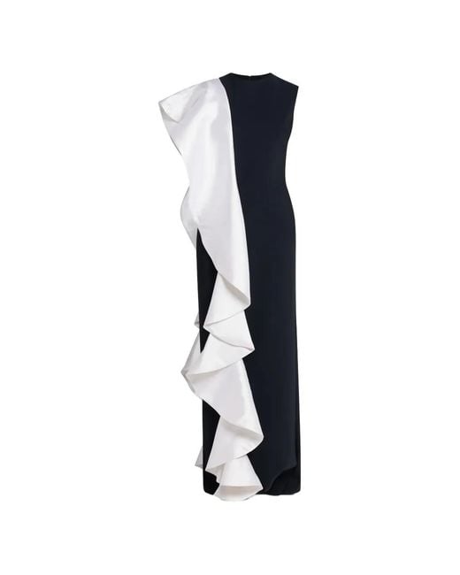 Greta Constantine Blue Ruffled Eglinton Dress