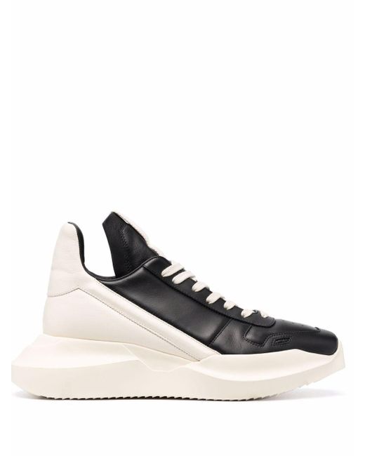 Rick Owens Leather Chunky Lace-up Sneakers in Black for Men - Lyst