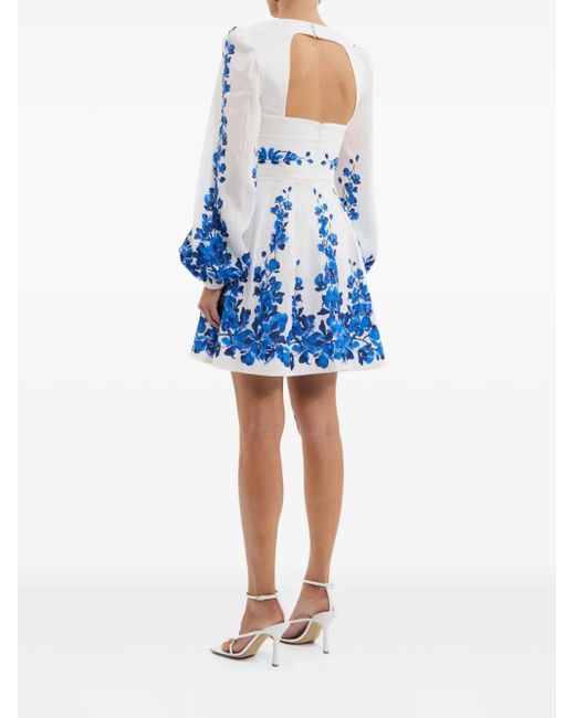 Rebecca Vallance Blue Minikleid Mit Blumen-Print