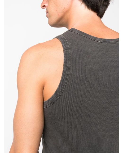 Entire studios Black Fine-Ribbed Tank Top for men