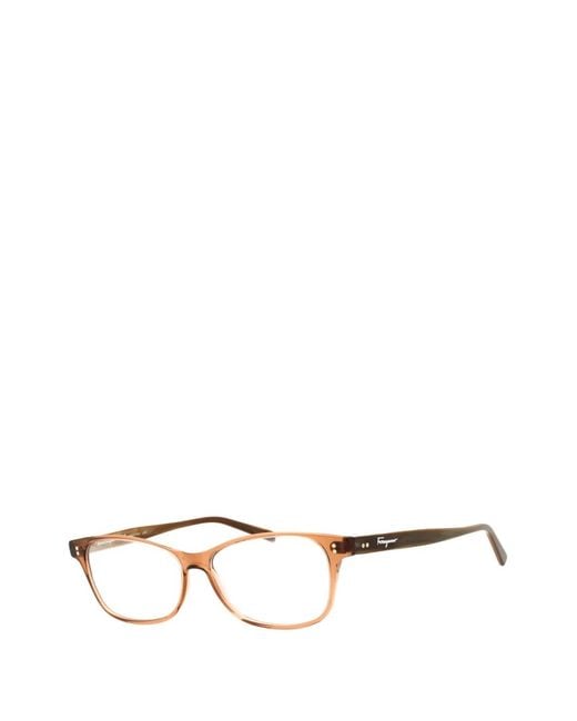 Ferragamo Eyewear Natural Lunettes De Vue À Monture Rectangulaire
