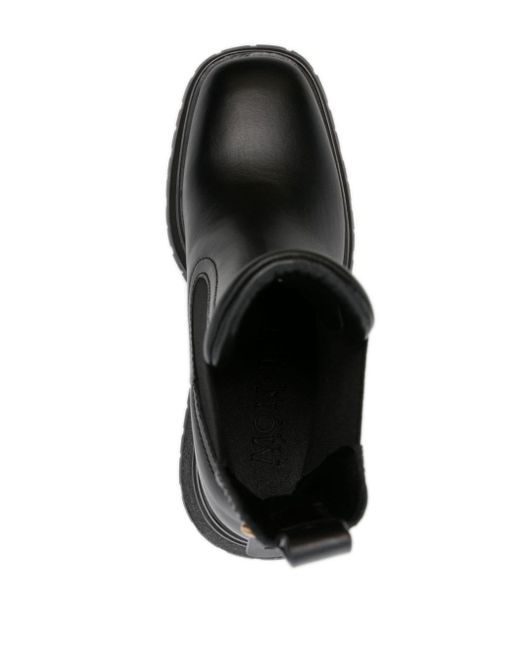 Moncler Black Chelsea Boots Gigi aus Leder